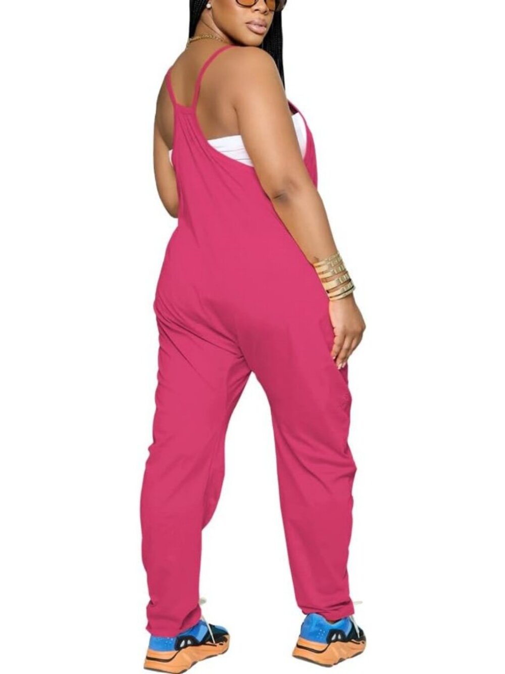Casual Loose Strap Overalls Jumpsuit for Women with Pockets - Comfy & Stylish - Picture 2 of 5